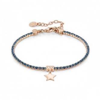 1 - Bracciale tennis donna stella argento 925 rosato e zirconi blu Nomination Chic&Charm 148612/028