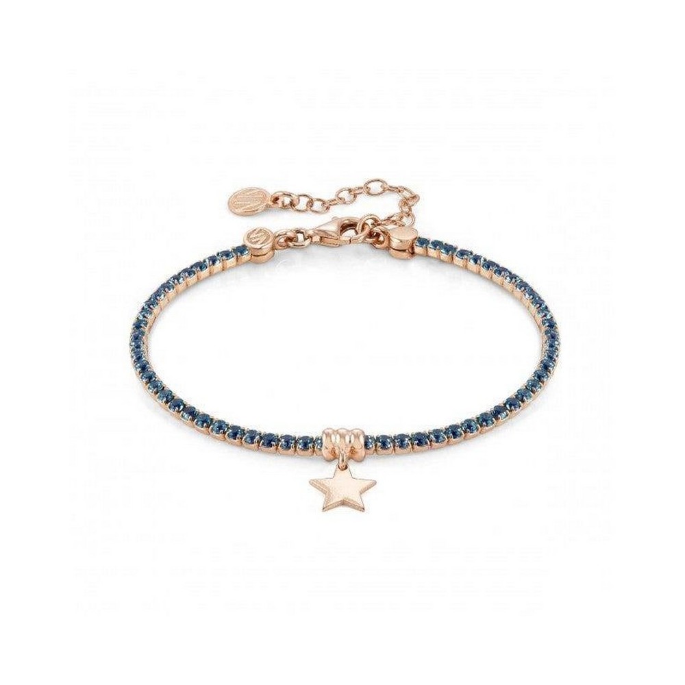 1 - Woman tennis bracelet star 925 rosé silver and blue zircons Nomination Chic & Charm 148612/028