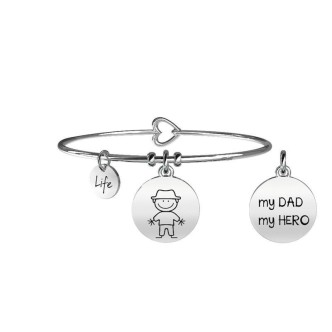 1 - Bracciale Kidult 231566 ciondolo in acciaio 316L collezione Family.