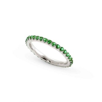 1 - Eternity ring for women 925 silver and green zircons size 17 Nomination Lovelight 149700/015/008