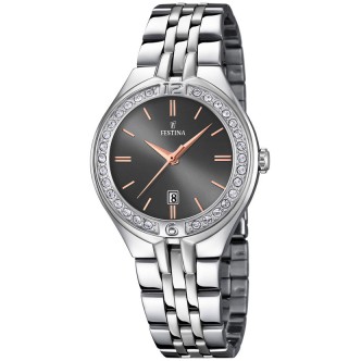 1 - Festina watch only time woman analog steel strap model F16867 / 3 Mademoiselle Collection