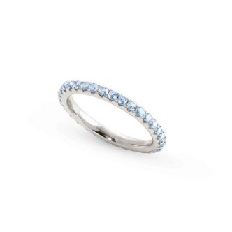 1 - Anello veretta donna Argento 925 e zirconi azzurri misura 17 Nomination Lovelight 149700/019/008