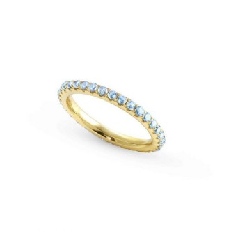 1 - Eternity ring woman Silver 925 golden and blue zircons size 11 Nomination Lovelight 149700/020/004