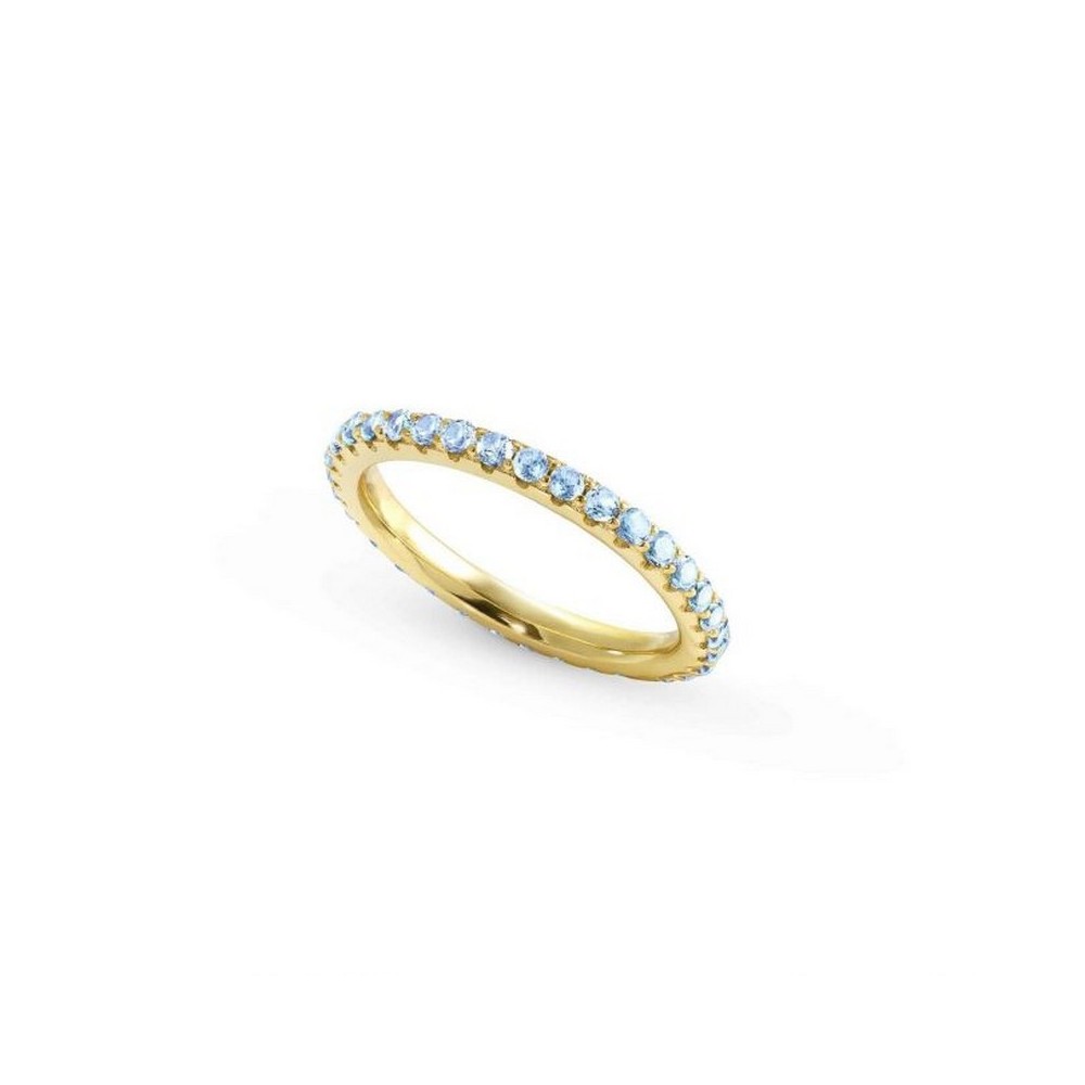 1 - Eternity ring woman Silver 925 golden and blue zircons size 11 Nomination Lovelight 149700/020/004