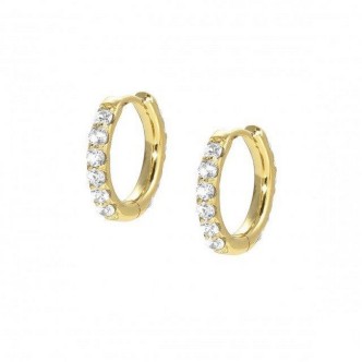 1 - Woman hoop earrings 925 golden silver and white zircons Nomination Lovelight 149709/014