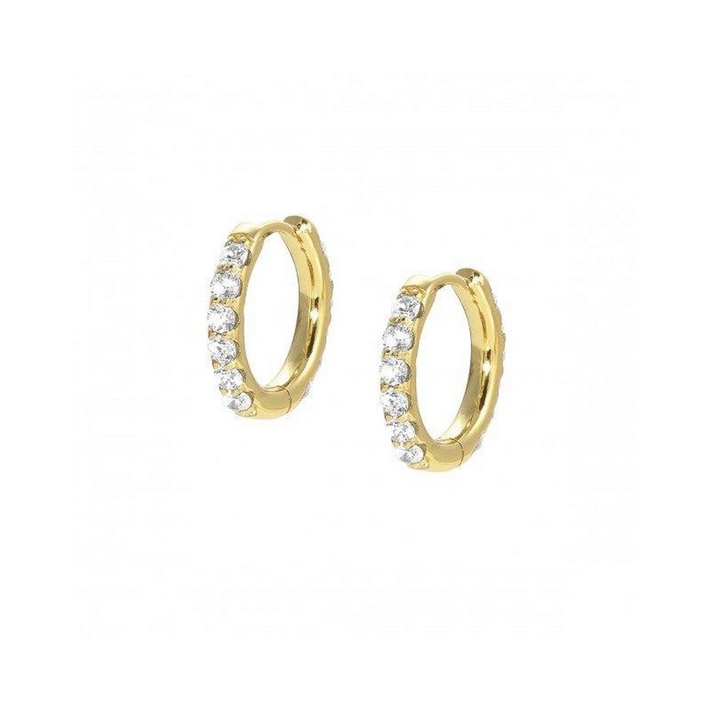 1 - Woman hoop earrings 925 golden silver and white zircons Nomination Lovelight 149709/014