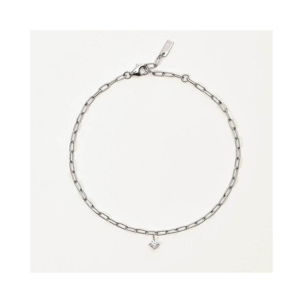 1 - Woman anklet with light point 925 Silver and zircons Mabina 533571