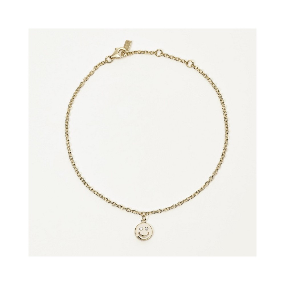 1 - Anklet woman smile Silver 925 golden and zircons Mabina 533572