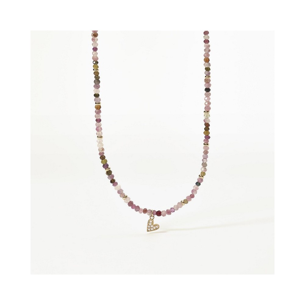 1 - Woman heart necklace with multicolor stones Silver 925 and zircons Mabina 553461