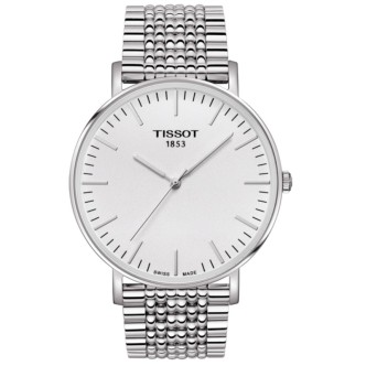 1 - Watch Tissot only time man analog steel 316L case steel strap model T109.410.11.033.00 Everytime Medium