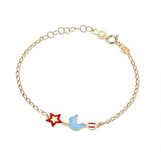 1 - Bracciale bimbo foca e stella Le Bebé collezione Circo Oro giallo PMG165