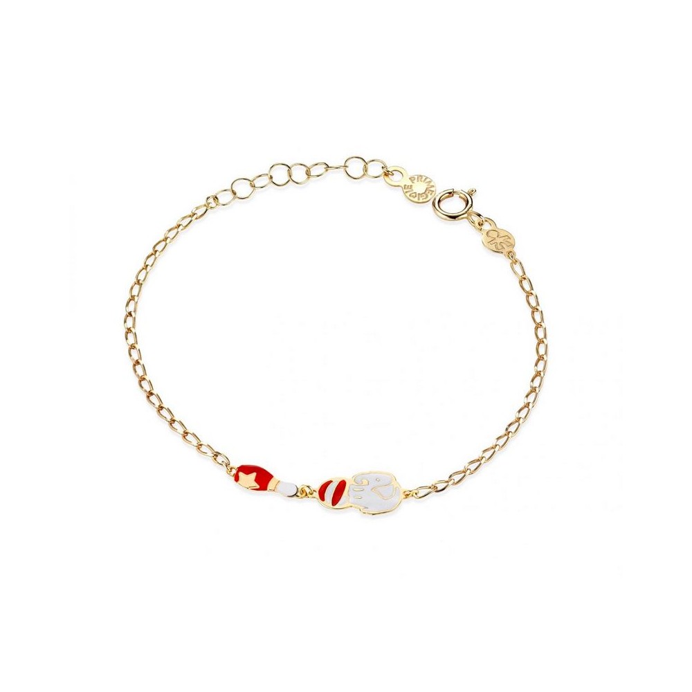 1 - Bracciale bimbo elefantino e birillo Le Bebé collezione Circo Oro giallo PMG166