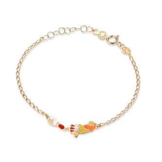 1 - Bracciale bimbo leone e birillo Le Bebé collezione Circo Oro giallo PMG167