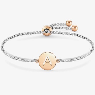 1 - Initial letter A woman bracelet in steel and crystals, Nomination Milleluci 028007/001