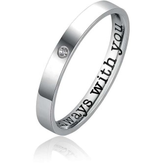 1 - Brosway With you steel ring and light point with engraving BWYA05G size 23