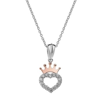 1 - Collana bimba Disney Princess cuore Argento 925  e zirconi N902753UZWL-18