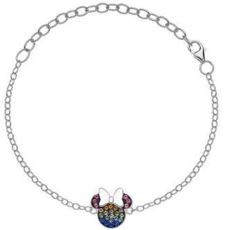 1 - Bracciale bimba Disney Mickey Mouse Minnie Argento 925 e zirconi multicolor BS00026SRML-55