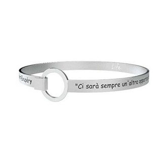 1 - Kidult 231688 rigid 316L steel bracelet with phrase S.Exupery Philosophy collection