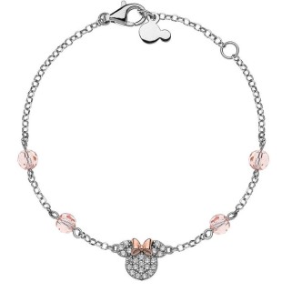 1 - Bracciale bimba Disney Mickey Mouse Minnie Argento 925 zirconi bianchi e rosa BS00010TZWL-55