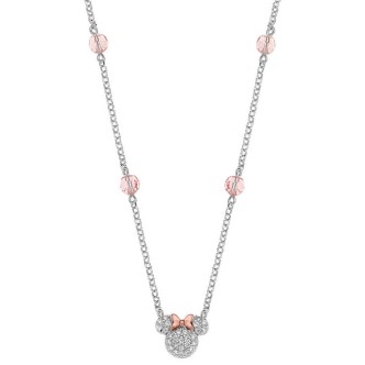 1 - Disney baby girl necklace Mickey Mouse Minnie Silver 925 white and pink zircons NS00026TRPL-157