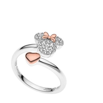 1 - Anello bimba Disney Mickey Mouse Minnie cuore Argento 925 zirconi bianchi RS00003TZWL-4