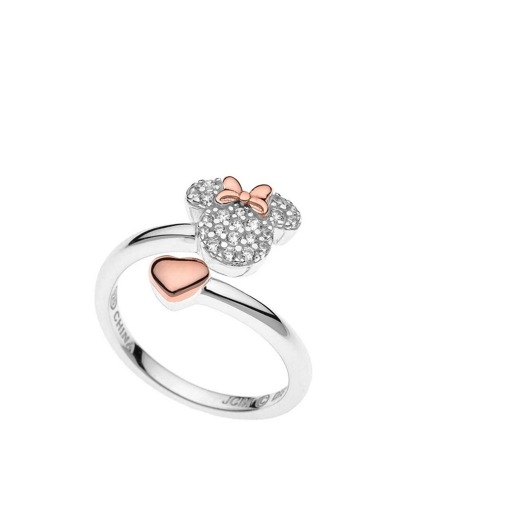 1 - Disney baby ring Mickey Mouse Minnie heart Silver 925 white zircons RS00003TZWL-4