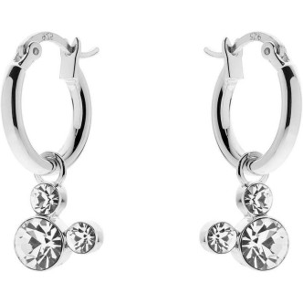 1 - Disney Mickey Mouse Mickey Mouse little girl hoop earrings 925 Silver and zircons ES00032SRWL