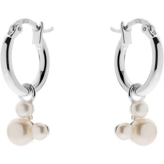 1 - Disney Mickey Mouse Mickey Mouse little girl hoop earrings 925 silver and pearls ES00034SML