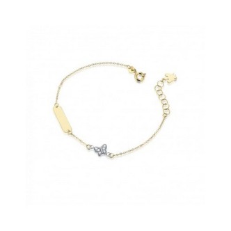 1 - Roberto Giannotti girl butterfly bracelet 9Kt Yellow Gold with zircons NKT341 Gardens of the Angels