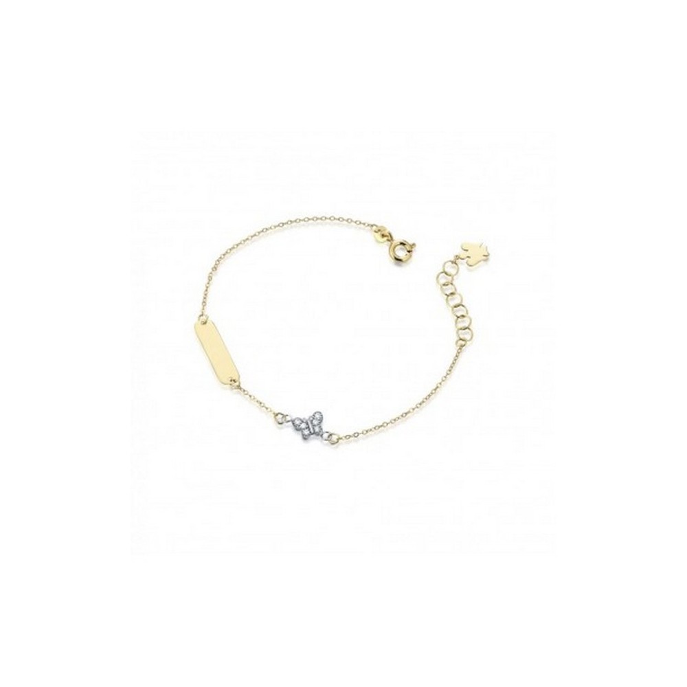 1 - Roberto Giannotti girl butterfly bracelet 9Kt Yellow Gold with zircons NKT341 Gardens of the Angels