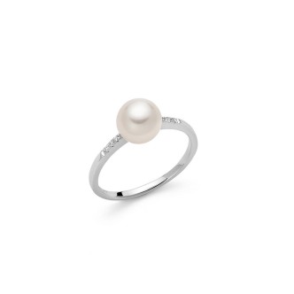 1 - Miluna White Gold woman ring with pearl and diamonds PLI1594