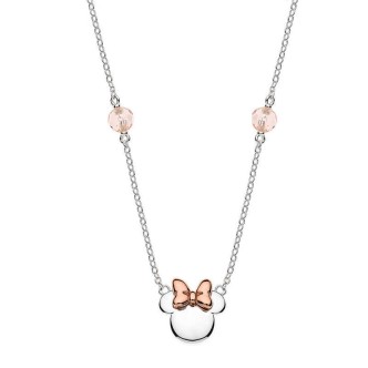 1 - Disney Mickey Mouse Minnie Girl Necklace 925 Silver and Pink Zircons NS00014TRPL-157