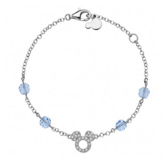 1 - Disney Mickey Mouse Mickey Mouse bracelet in 925 silver and blue zircons BS00011RZWL-55