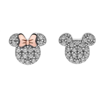 1 - Stud earrings Disney Mickey Mouse Minnie and Mickey Mouse Silver 925 white zircons E905016UZWL