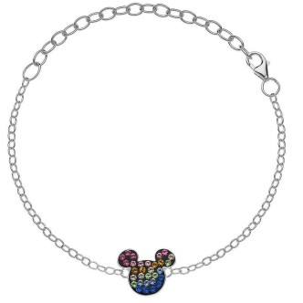 1 - Bracciale bimba Disney Mickey Mouse Topolino Argento 925 e zirconi multicolor BS00025SRML-55