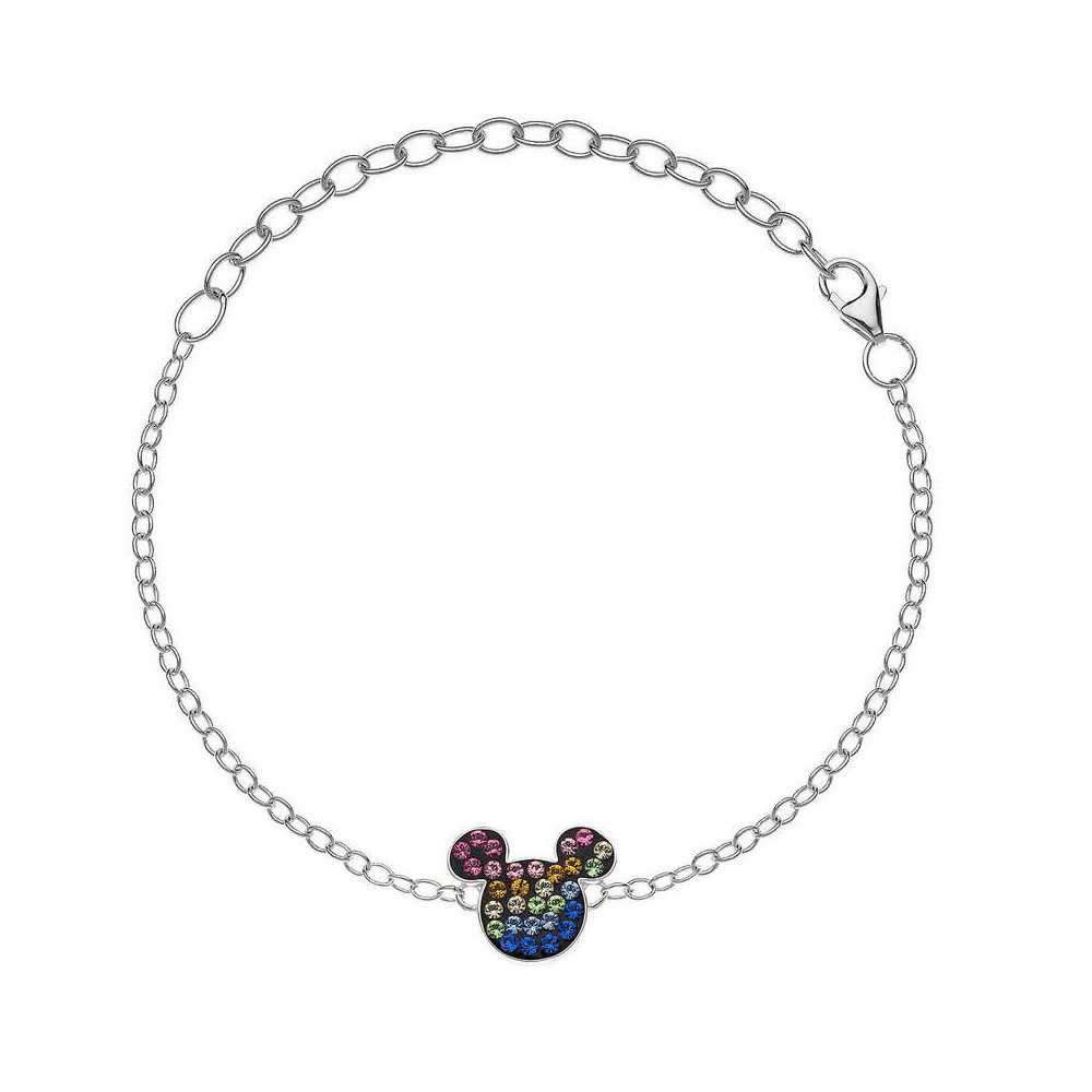 1 - Bracciale bimba Disney Mickey Mouse Topolino Argento 925 e zirconi multicolor BS00025SRML-55