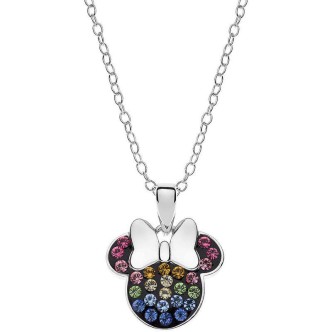 1 - Disney girl necklace Mickey Mouse Minnie Silver 925 multicolor zircons C901586SRML-P