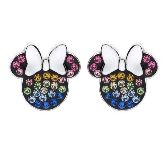 1 - Lobe earrings Disney Mickey Mouse Minnie Silver 925 multicolor zircons E903207SRML