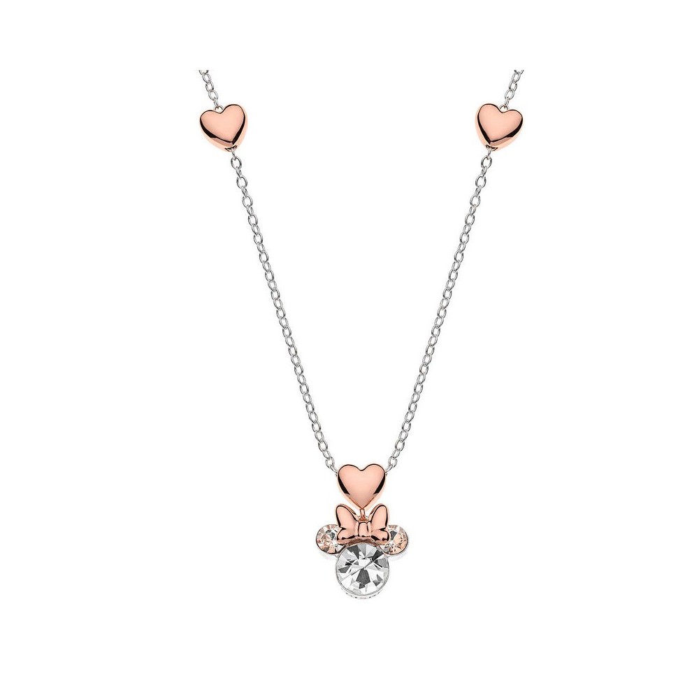 1 - Collana bimba Disney Mickey Mouse Minnie cuori Argento 925 zirconi bianchi e rosa NS00016TRWL-157