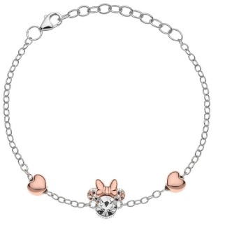 1 - Bracciale bimba Disney Mickey Mouse Minnie cuore rosè Argento 925 e zirconi BS00035TRPL-55