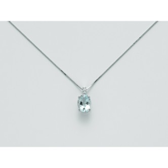 1 - Miluna Aquamarine White Gold Woman Necklace with Diamonds CLD413