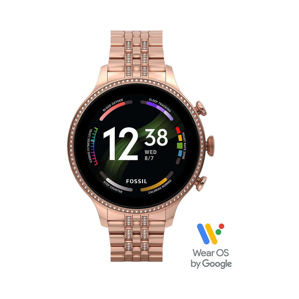 1 - Smartwatch Fossil donna GEN 6 rosato FTW6077 compatibile Alexa