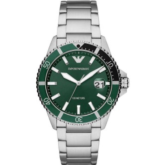 1 - Emporio Armani green man time only watch AR11338 steel