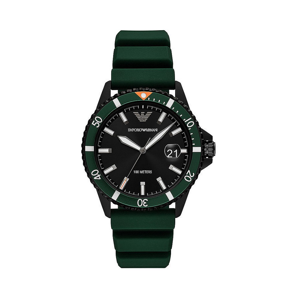 1 - Watch only time man Emporio Armani diver green AR11464 silicone