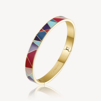 1 - Brosway With You woman rigid bracelet geometric pattern multicolor enamel Golden steel BWY50