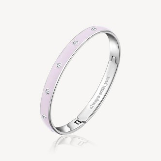 1 - Brosway With You women's rigid bracelet Pink enamel steel and BWY47 crystals