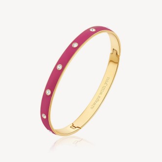 1 - Bracciale rigido donna Brosway With You Acciaio dorato smalto viola e cristalli BWY48