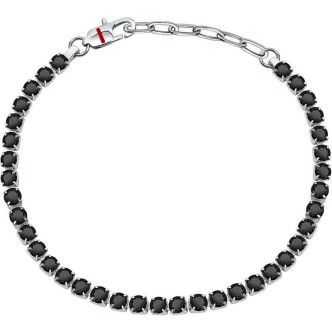 1 - Sector SANN45 steel men's black tennis bracelet with zircons