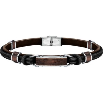 1 - Bracciale uomo Sector Wood legno e Nylon nero SATL12