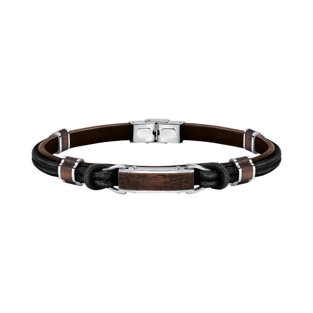 1 - Sector Wood men's bracelet in wood and black Nylon SATL12